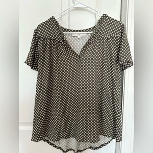 LOFT Floral Mixed Media Top